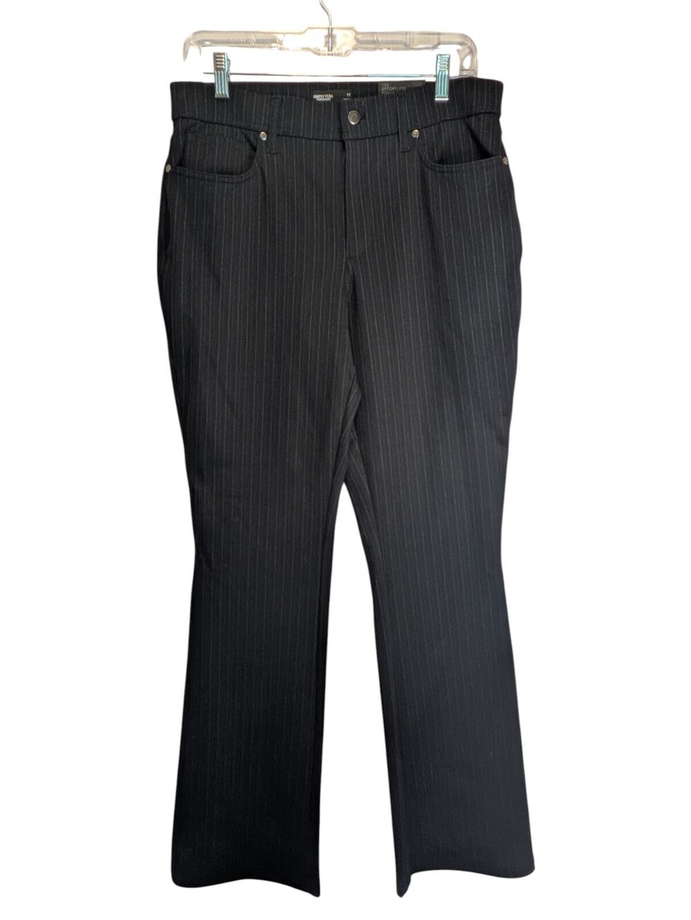 NWT Simply Vera Vera Wang Ponte Pants M Black Pinstripe Bootcut Stretch